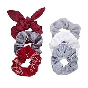 SO® Burgundy & Gray Scrunchie Set